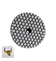 Круг алмазный шлифовальный по камню гибкий 1#, 100 мм,сухой, желтый "Бык"